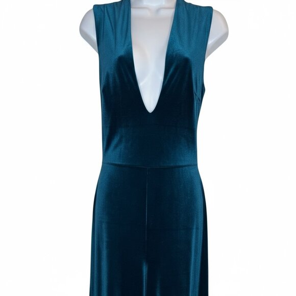 Lulus Teal Velvet Jumpsuit / Romper – Size S - Picture 4 of 7